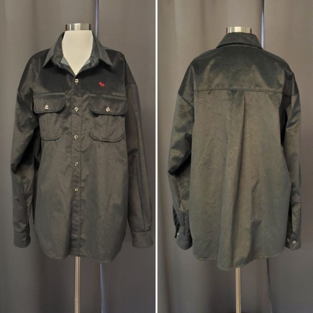 Vintage Gary‎ Nesse Brushpopper Nylon Button Up Light Shirt Jacket Shacket XXL